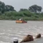 पार्वती नदी में उफान से हादसा: लादूखेड़ा में बहा कैंटर, दो लोग लापता