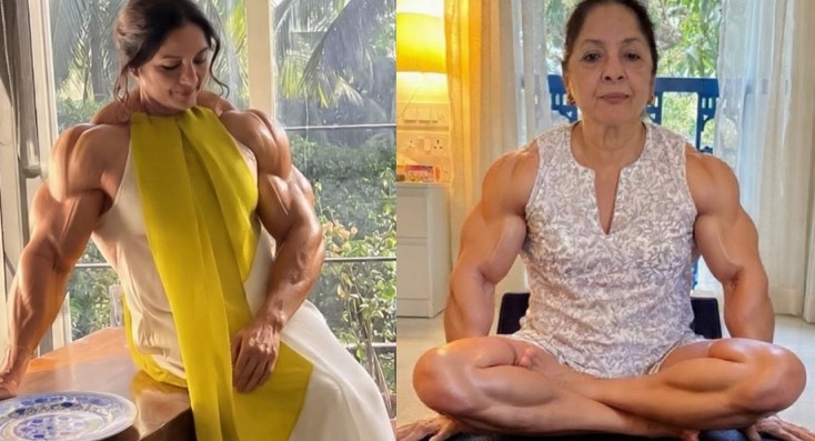 बाइसेप्स और मस्कुलर लुक में नजर आईं नीना गुप्ता, सोशल मीडिया पर छाया अंदाज