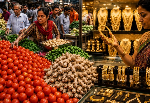 महंगाई ने बढ़ाई आम आदमी की चिंता, टमाटर-अदरक से लेकर सोना-चांदी तक सब हुआ महंगा